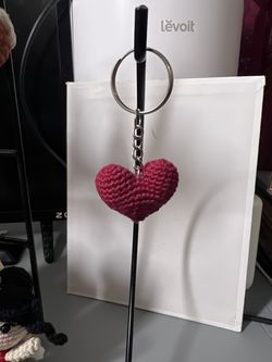 Crochet heart keychain