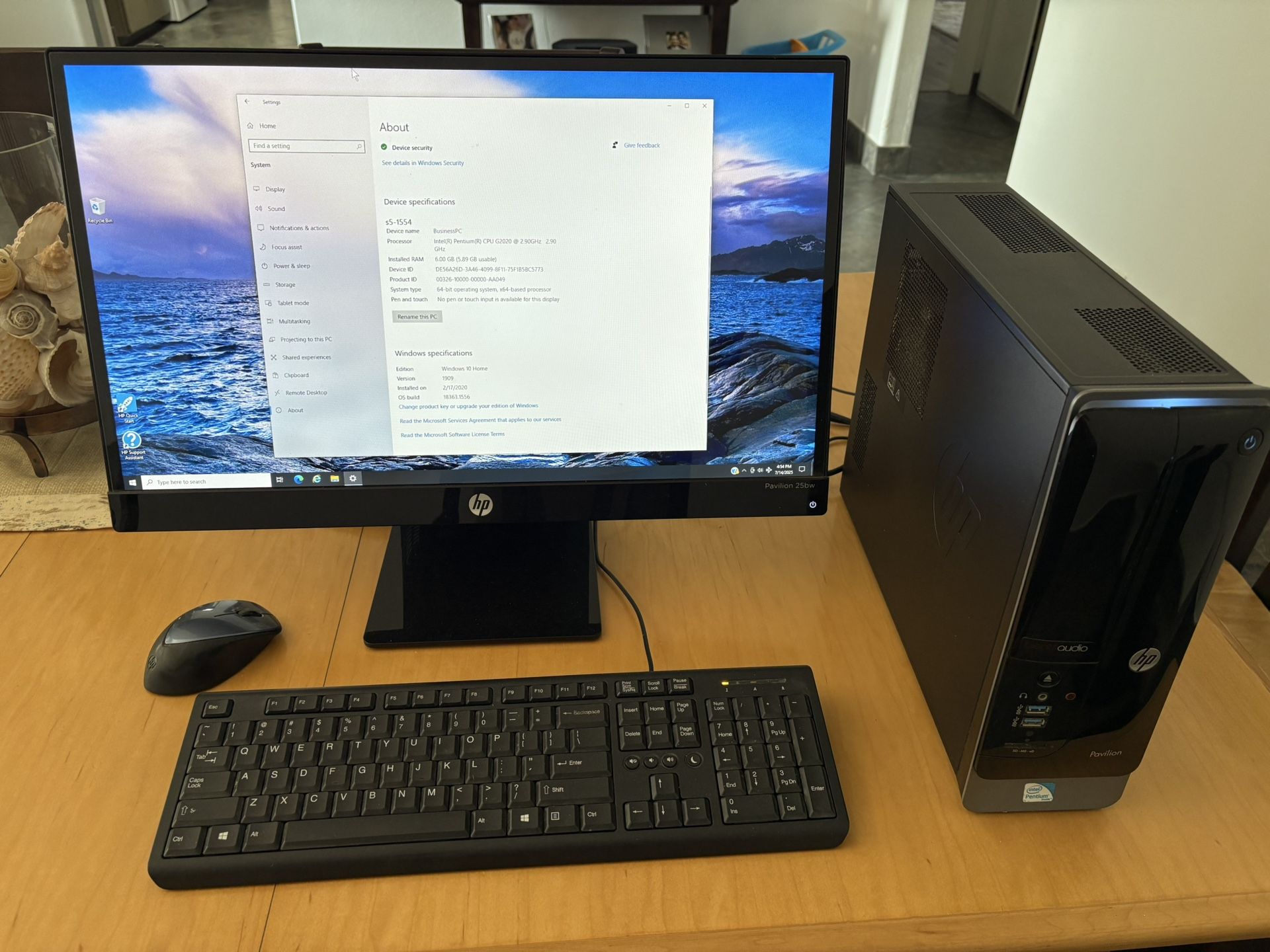 HP Pavilion Slimline Desk Top Computer