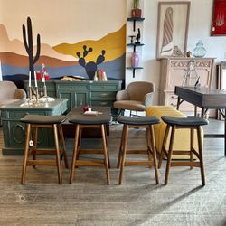 Variety Of Pairs MCM Style Counter Stools / Set Of 2!