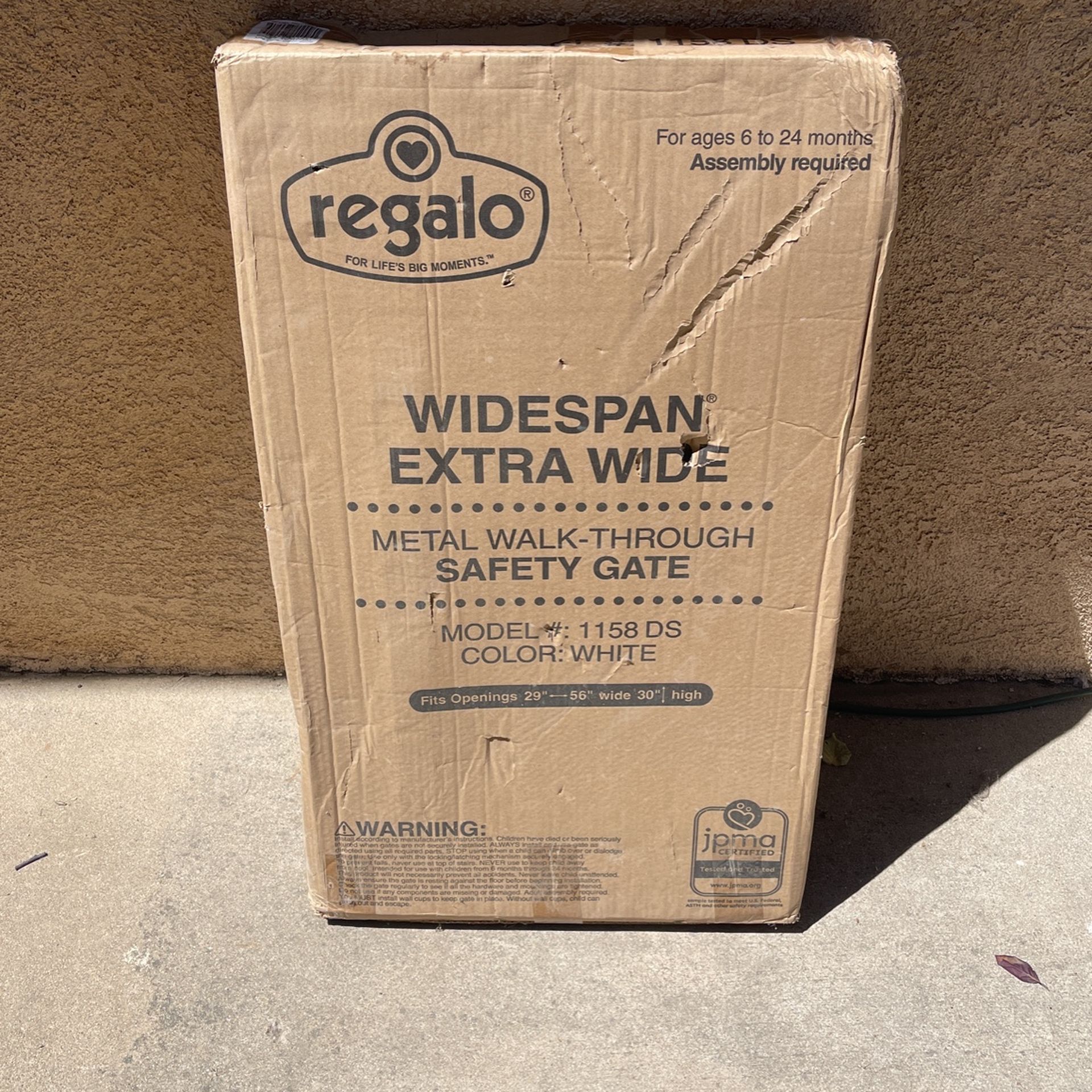 Regalo Widespan Extra Wide Metal Walk-Through Safety Gate (White)