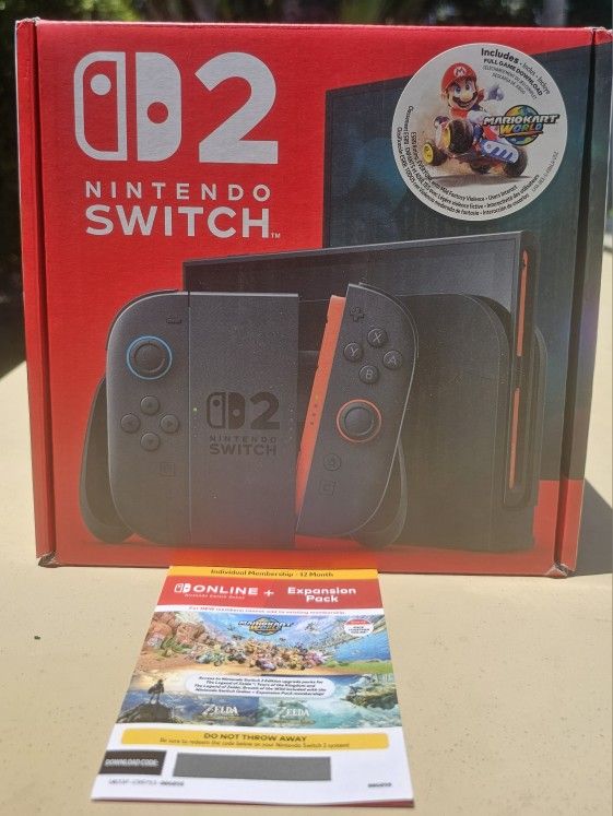 SEALED + RECEIPT | Nintendo Switch 2 + Mario Kart World + 1 Year Nintendo Online With Expansion Pack video game console bundle
