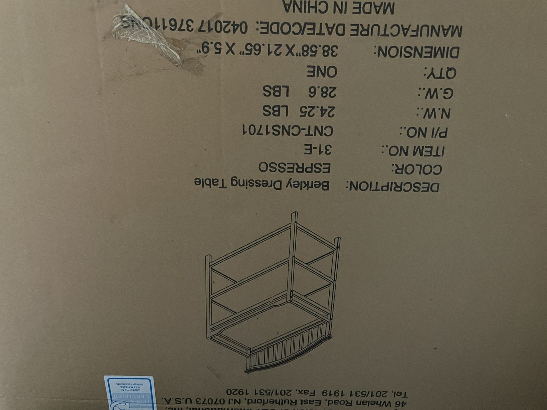 baby changing table