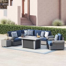 Sirio Regency 8-piece Seating Set with Fire Table