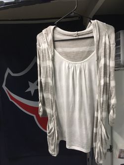 Striped hooded shirt