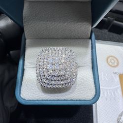 GRA certified Moissanite mens ring size 11