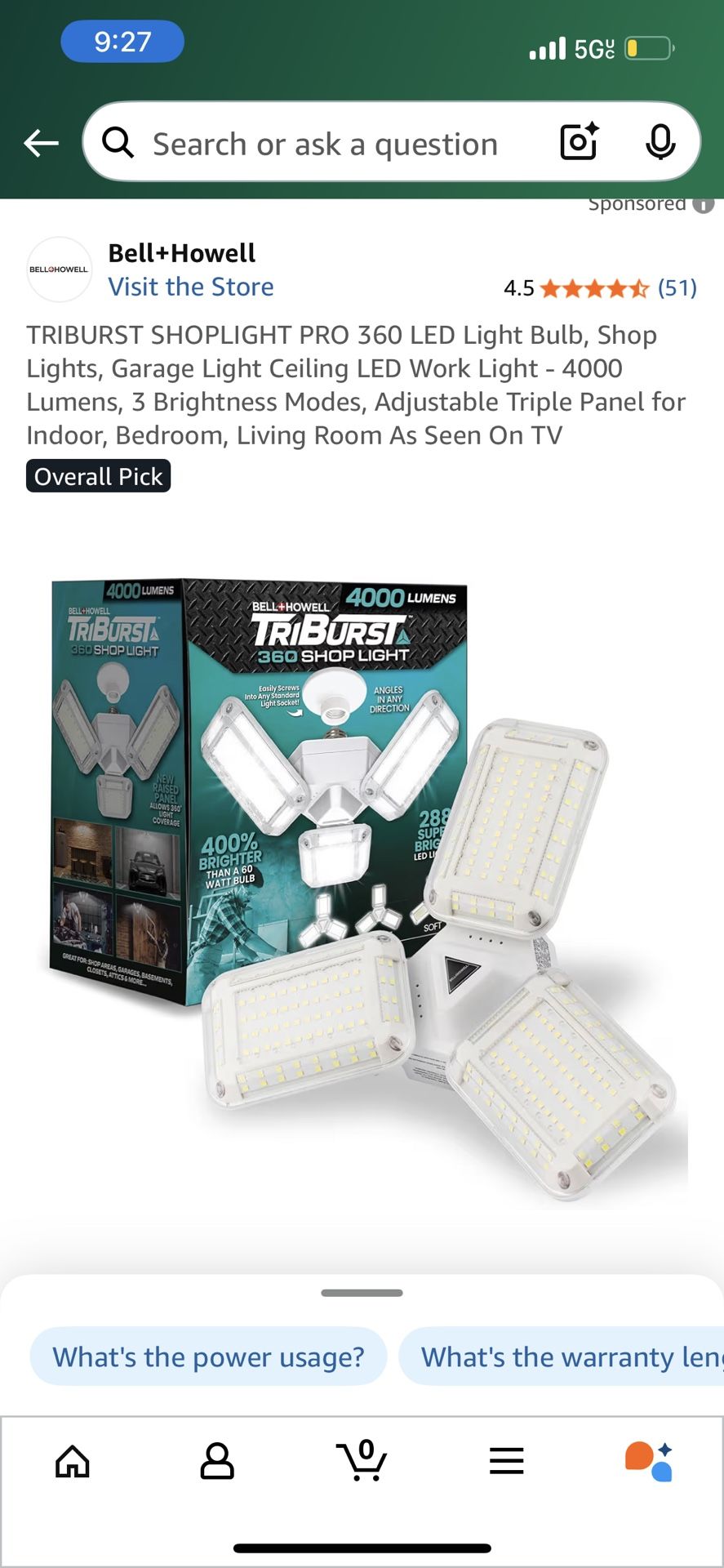 Tri Burst 360 Shop Light