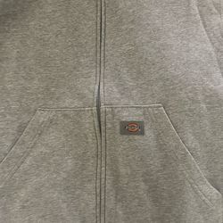 grey dickies zip up with hoodie