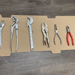 6 Adjustable Wrench & Pliers Set 