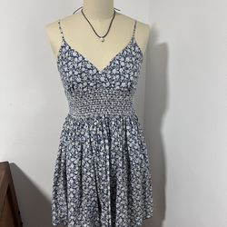 Floral Spring And Summer Dress Size Is Medium Stretchy Waistband. Fluffy Skirt Spaghetti Straps 