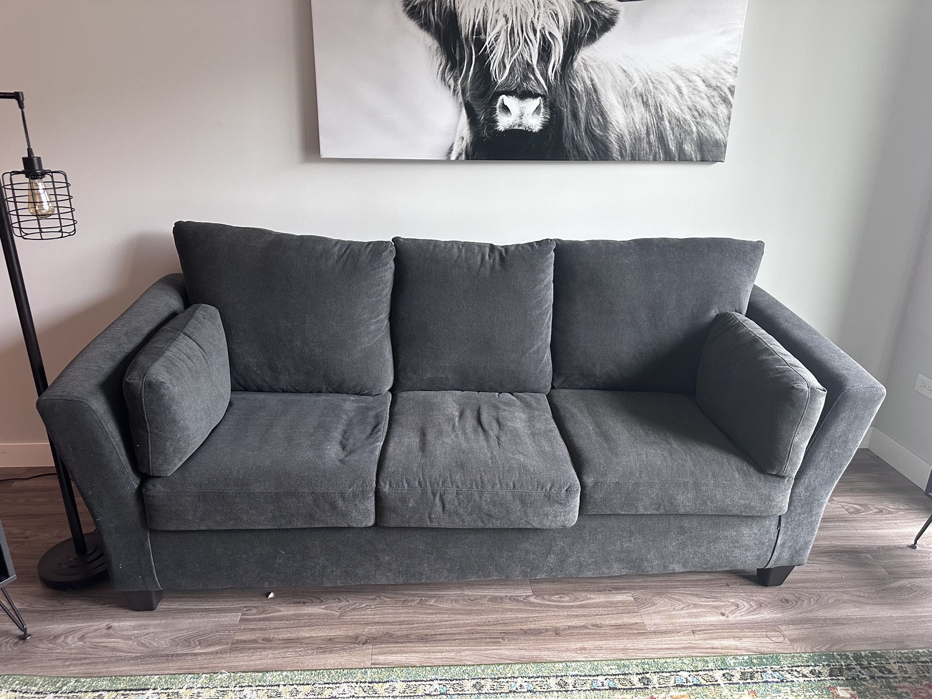 Gray 3 Cushion Couch