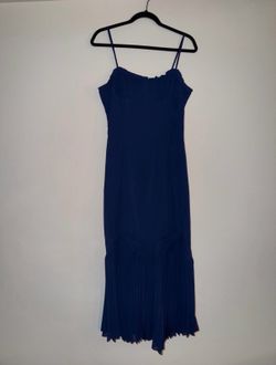 Blue Spaghetti Strap Midi Dress