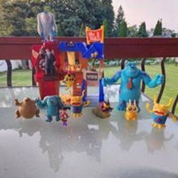 Disney Pixar Monsters Inc Mixed Action Figures Toys Lot and Playset