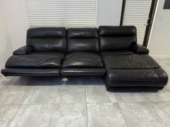 Leather Powered Recliner Sofa with Chaise