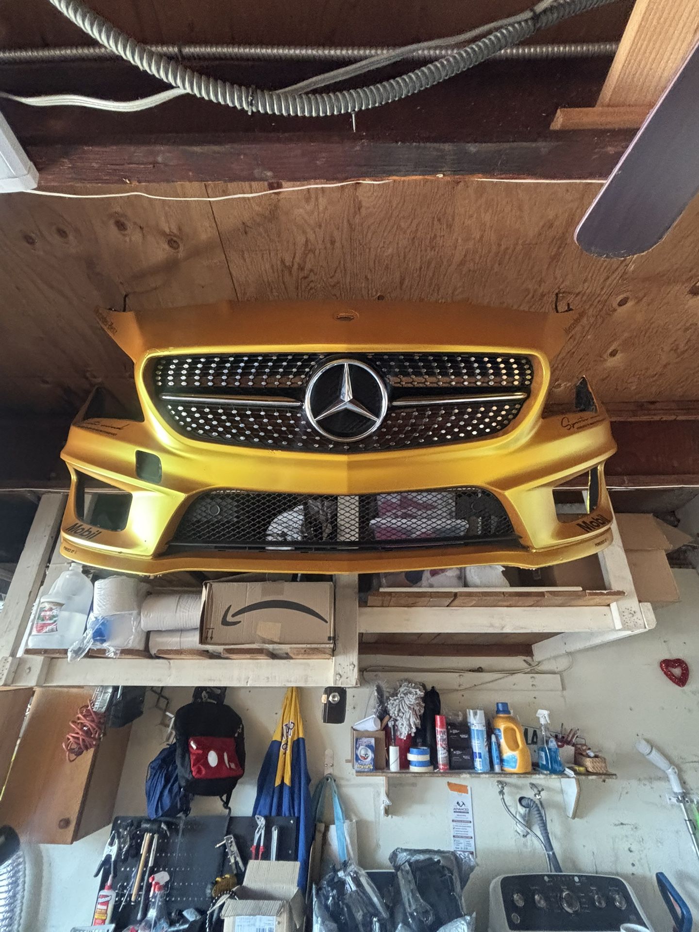 CLA(contact info removed) C117 Front Bumper W/ Satin Yellow Wrap