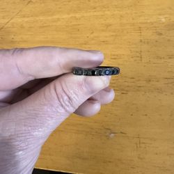 Black Ring With Black Stones