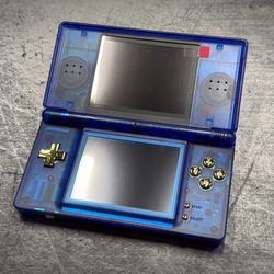Custom Translucent Blue and Gold Nintendo DS Lite