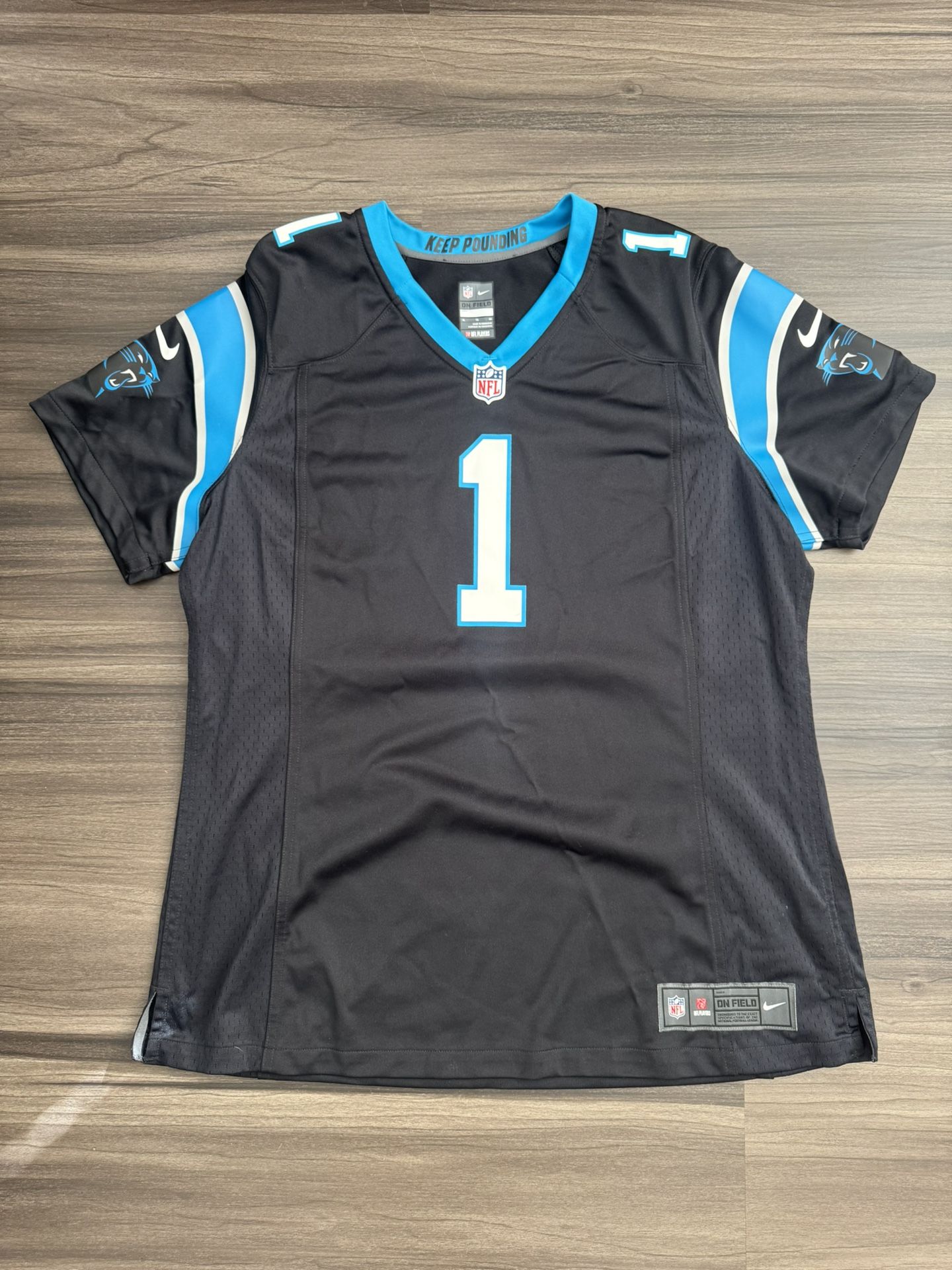 Nike On Field Carolina Panthers Cam Newton #1 Jersey 472938-010 Women Sz XL