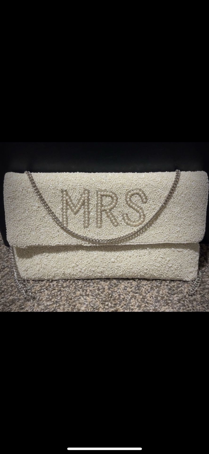 Elegant Beaded 'MRS' Clutch