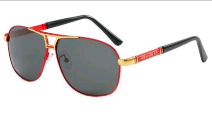 Aviator Sunglasses Red Gold Metal Frame