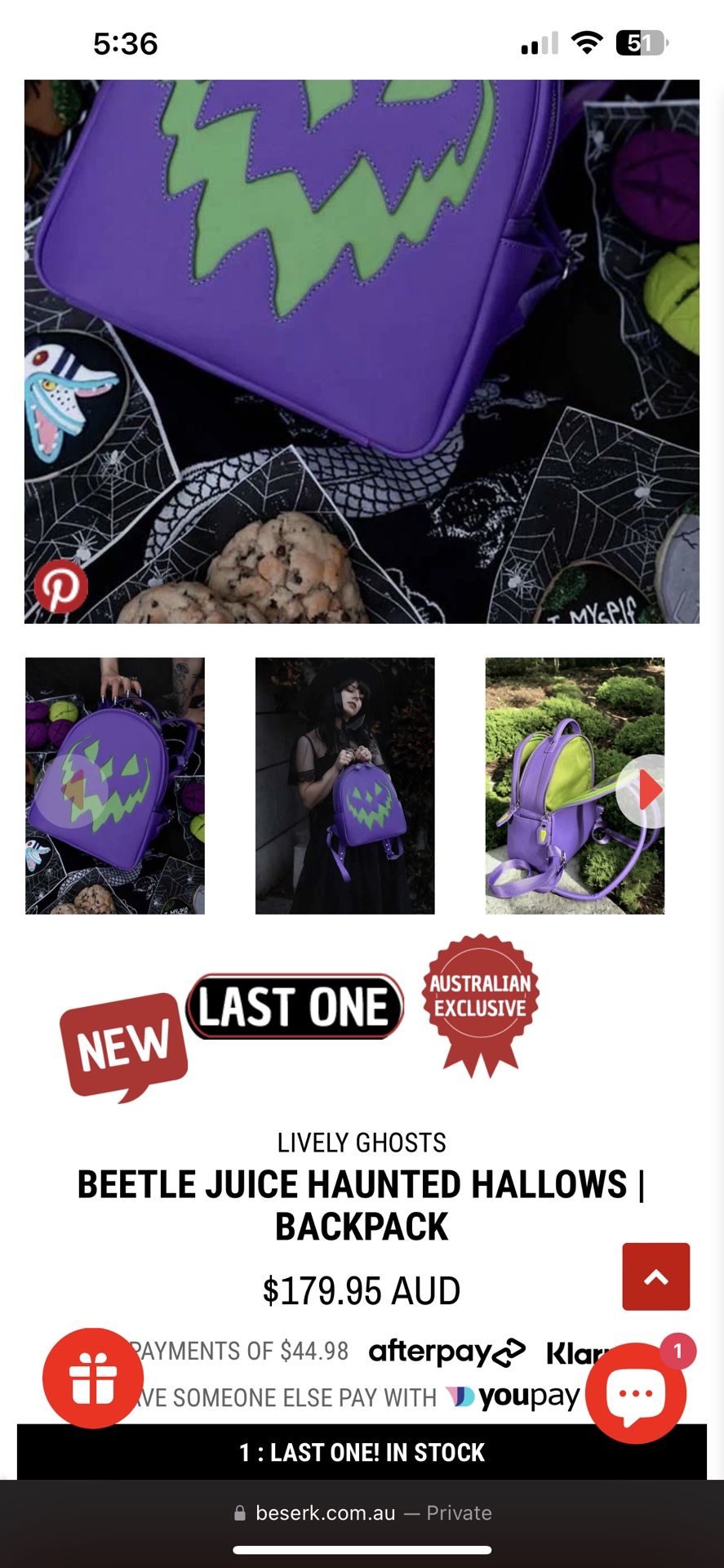 Beetlejuice Backpack Open To Offers Or Trades