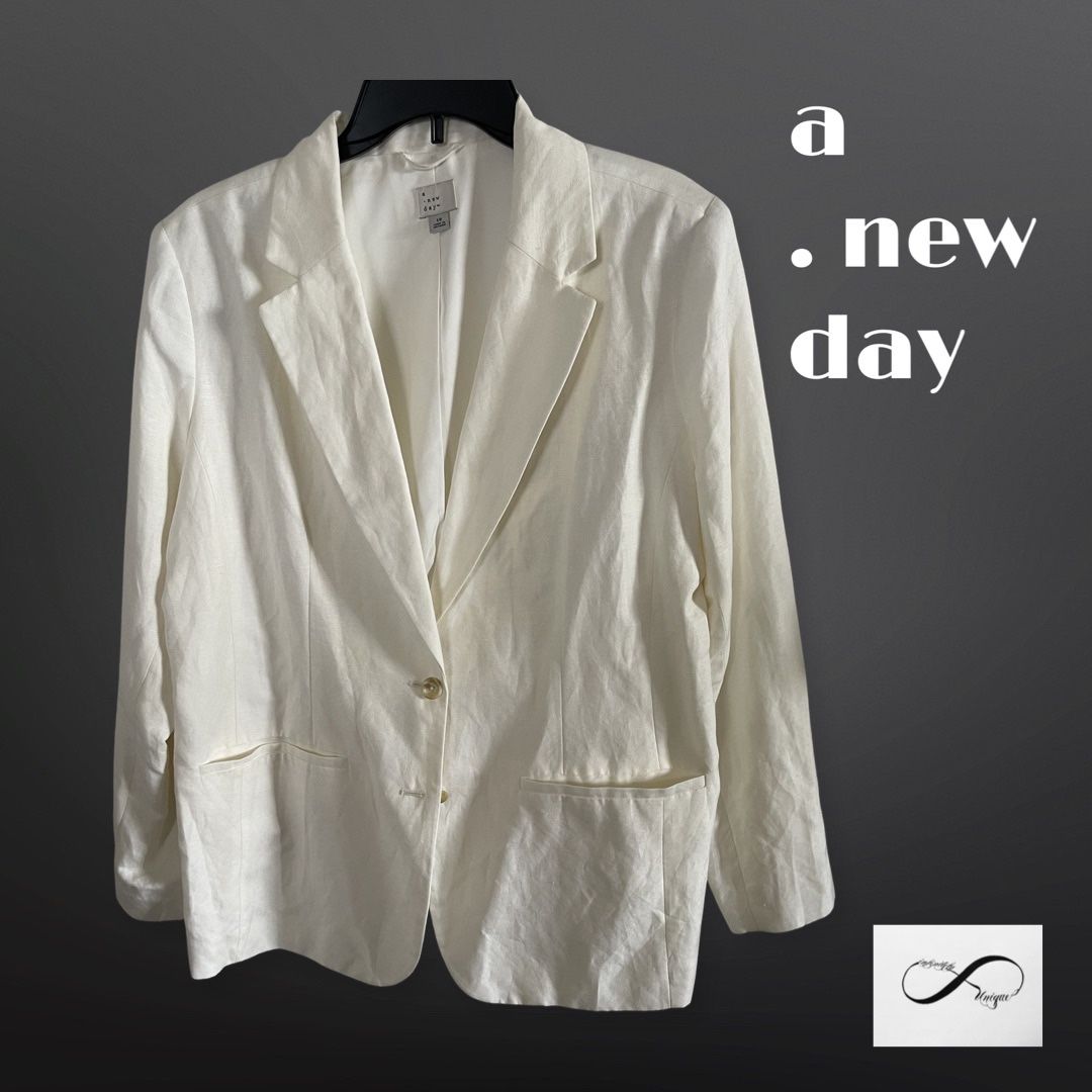 A New Day Linen Blazer-sizes 16 And 18 Available 