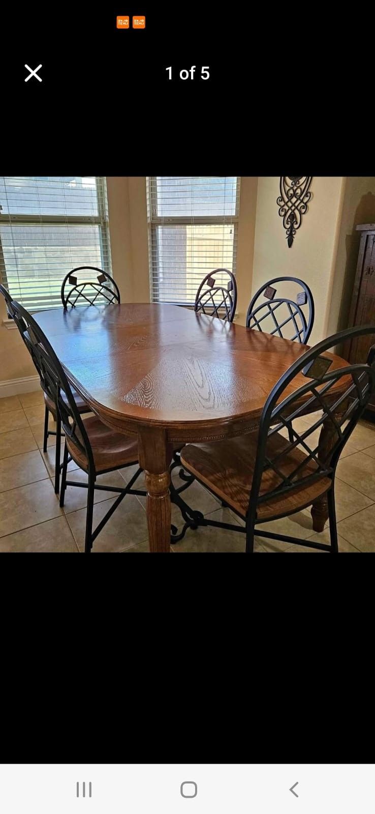 Nice Dining Table Room With 6 High and Comfortable Chairs