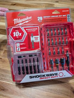 (B) Milwaukee Shockwave Impact Duty 29-Piece Impact Driver Bit Set (New in package)