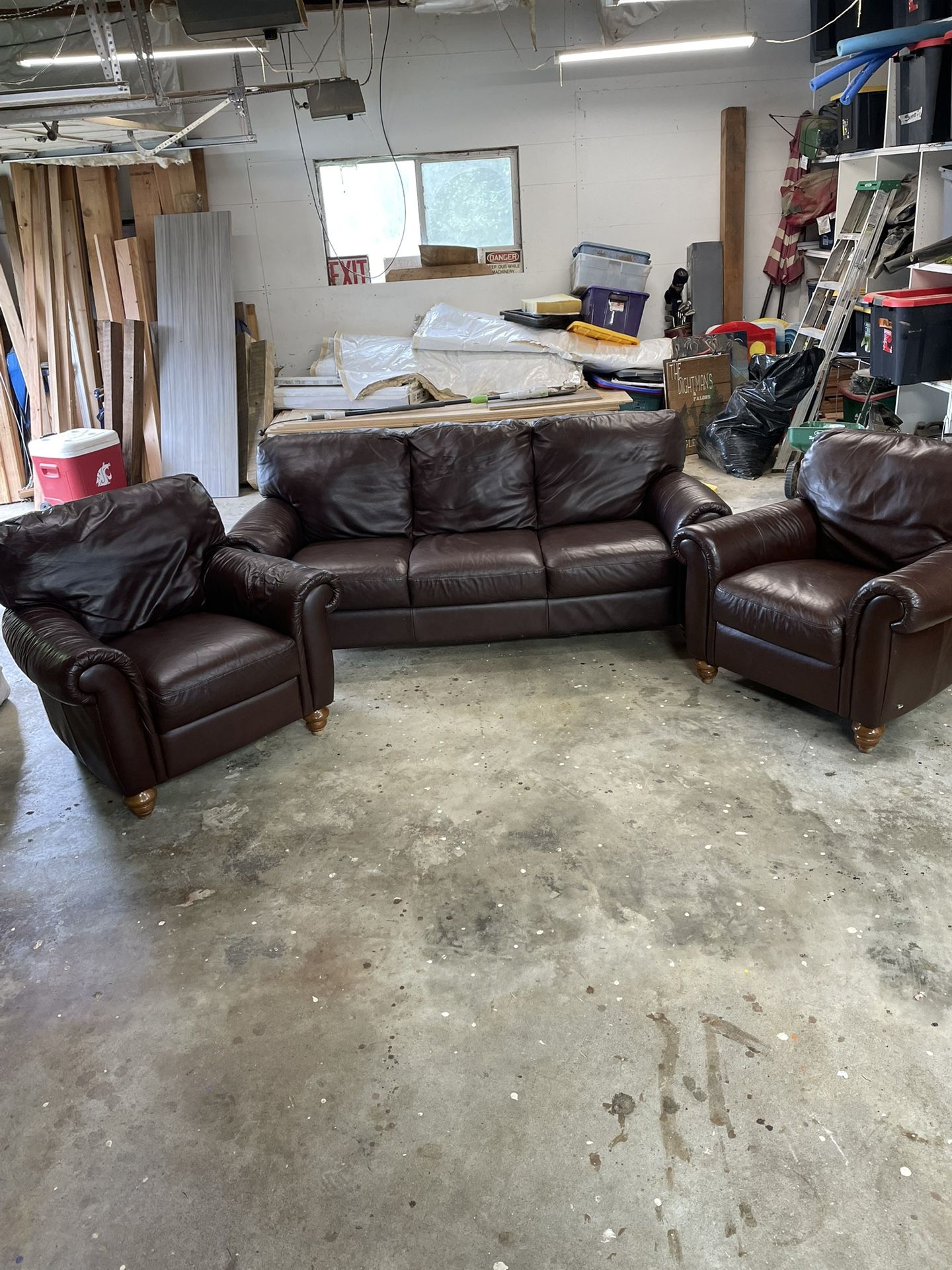 Leather Sofa And Chair Set