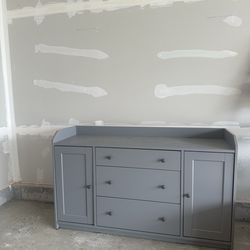 Gray IKEA console table/ TV stand