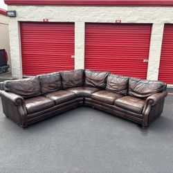 FREE DELIVERY Top Grain Bernhardt Leather Sectional Couch Sofa