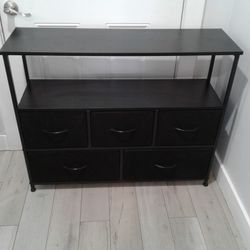 Black Cloth Dresser  40 W X 12 L X 32 H Inches 