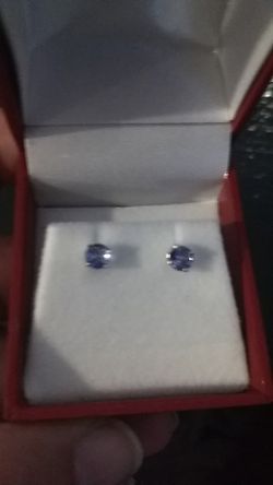 Tanzanite studs silver