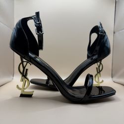 WOMEN’S YSL OPYUM SANDALS/HEELS IN PATENT LEATHER