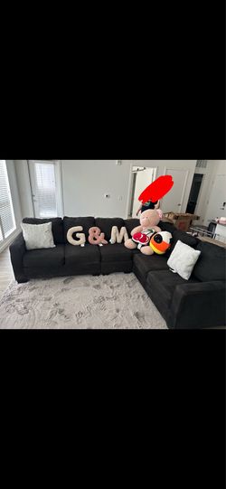 Dark Grey/ Black sectional couch