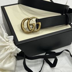 Skinny 1 Inch Gucci Black Leather Belt