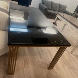 Black and Gold Marble Desk