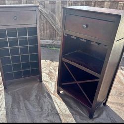 Cherry Wood Wine Rack And Bar $50