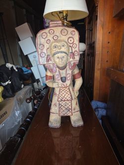 Pre columbian Meso Aztec Warrior statue