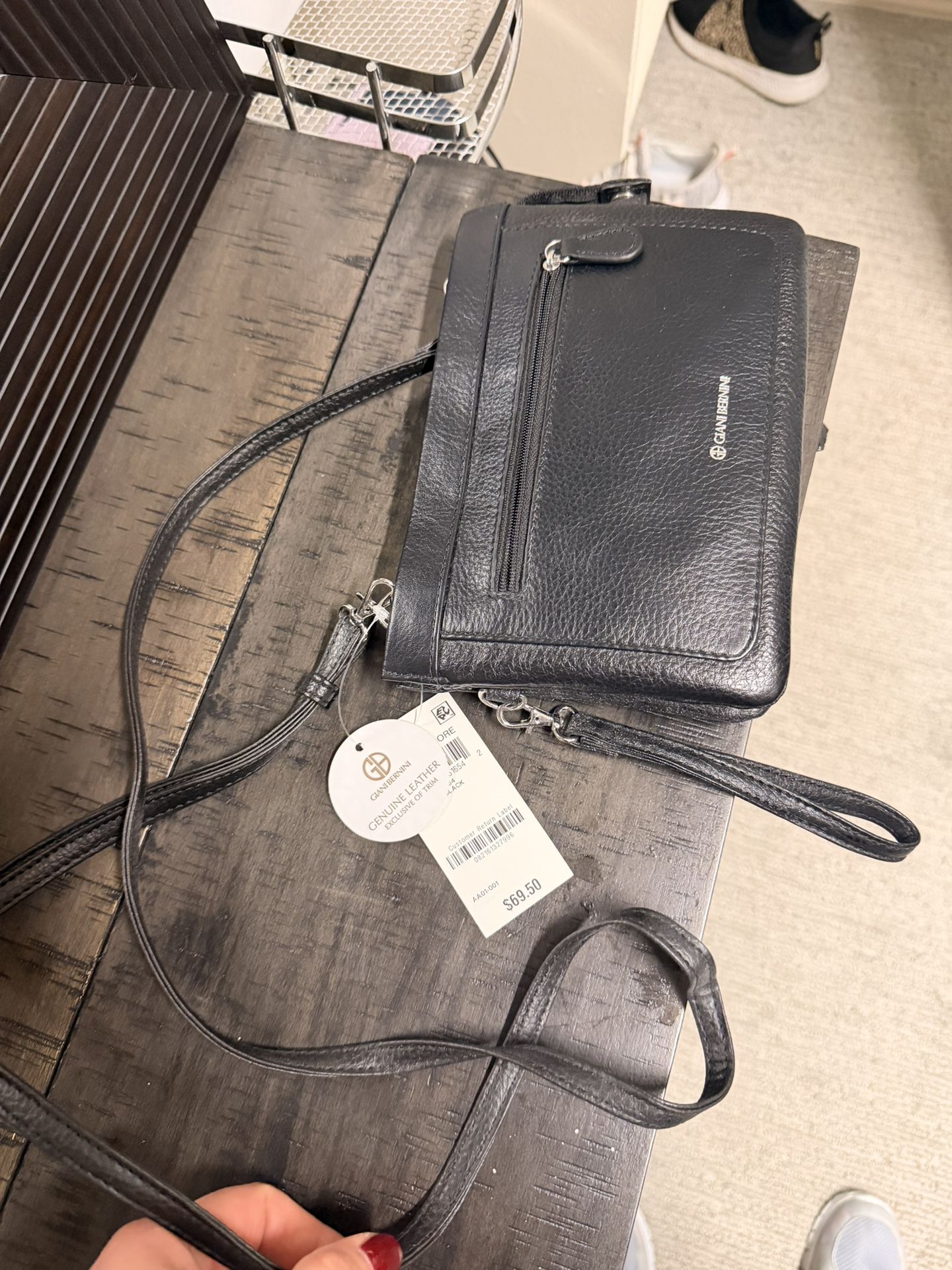 Black Leather Crossbody Purse