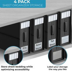 Bed Sheets Organizer Storage 4pk with Window & Labels