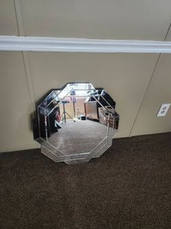 Octagonal Frameless Beveled Wall Mirror