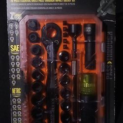 KNECT™ Essential Pass Through Impact Socket Set, SAE, Metric, 28-Piece