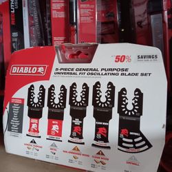 Diablo 5- Piece General Purpose Universal Fit Oscillating Blade Set. 