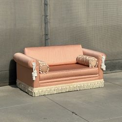 Vintage 1960s Pink Love Seat Sofa 