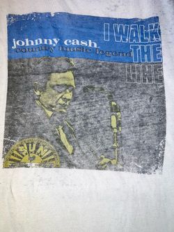 Johnny Cash Shirt Mens Large Gray I Walk The Line Country Music Legend Band Tee XL