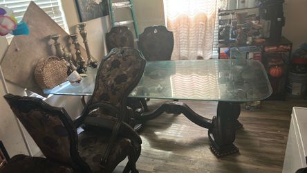 7 1/2 foot glass table
