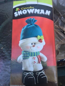 New in box fabric snowman