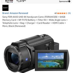 sony fdr ax43 4k handy cam