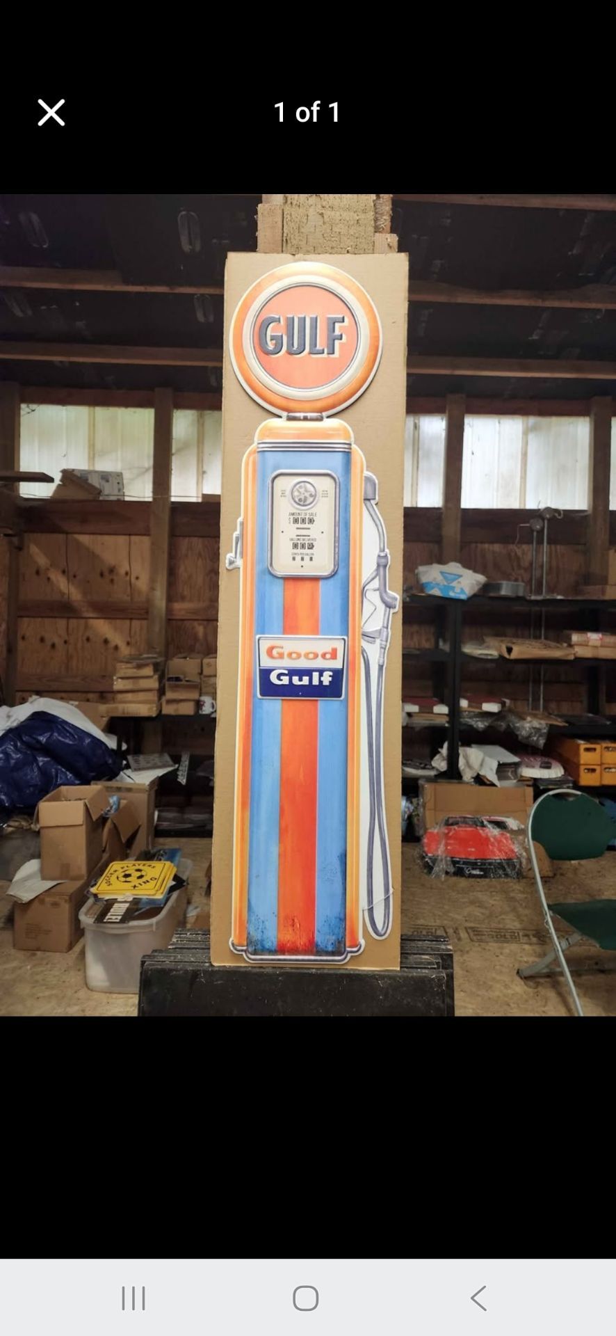 Gulf oil gas station company pump embossed faux vintage metal sign for ...