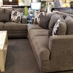 Brand New Gray Linen Sofa + Loveseat 2PCs Set